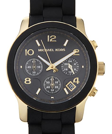 michael kors jet black watch|Michael Kors black silicone watch.